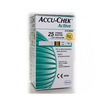 Strisce misurazione glicemia accu-chek active strips 25 pezzi inf retail - 