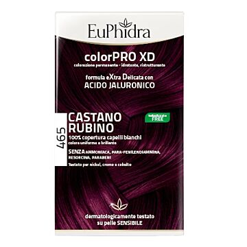 Euphidra colorpro xd 465 cast rubino gel colorante capelli in flacone + attivante + balsamo + guanti - 