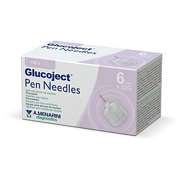 Ago per penna da insulina glucoject 6 mm gauge 32 100 pezzi - 