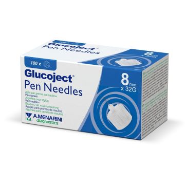 Ago per penna da insulina glucoject 8 mm gauge 32 100 pezzi - 