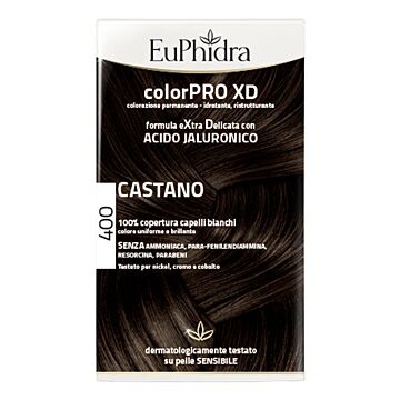 Euphidra colorpro xd 400 castano gel colorante capelli in flacone + attivante + balsamo + guanti - 