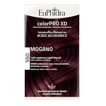 Euphidra colorpro xd 550 mogano gel colorante capelli in flacone + attivante + balsamo + guanti - 