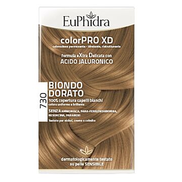 Euphidra colorpro xd 730 biondo dorato gel colorante capelli in flacone + attivante + balsamo + guan - 