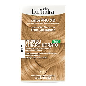 Euphidra colorpro xd 830 biondo chiaro dorato gel colorante capelli in flacone + attivante + balsamo - 