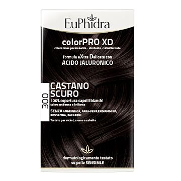 Euphidra colorpro xd 300 castano scuro gel colorante capelli in flacone + attivante + balsamo + guan - 