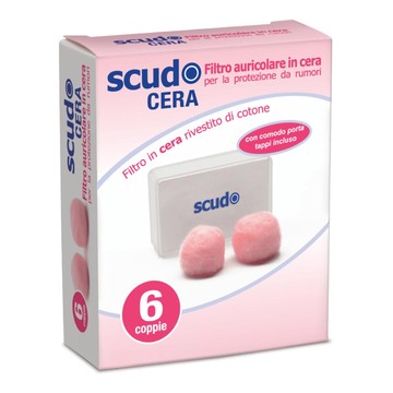 Tappo auricolare earplug scudo in cera 6 coppie 12 pezzi articolo 7en081 - 