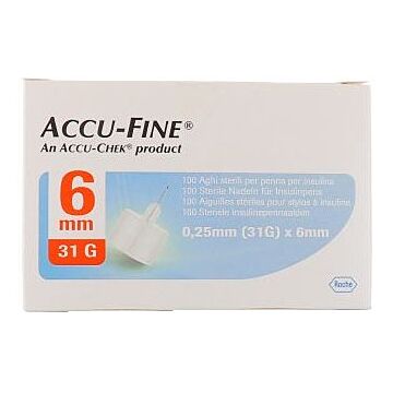 Ago per penna da insulina accu-fine pen needle accu-chek gauge 31 x 6mm 100 pezzi - 