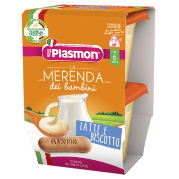 Plasmon la merenda dei bambini merende latte biscotto asettico 2 x 120 g - 
