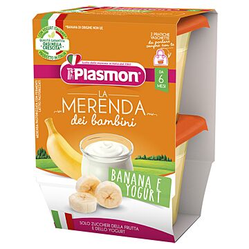 Plasmon la merenda dei bambini sapori di natura banana yogurt asettico 2 x 120 g - 