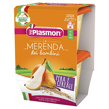 Plasmon la merenda dei bambini sapori di natura pera cereali asettico 2 x 120 g - 