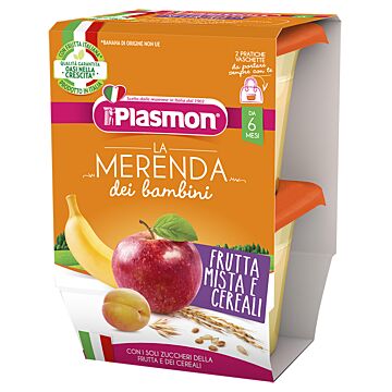 Plasmon la merenda dei bambini merende frutta cereali asettico 2 x 120 g - 