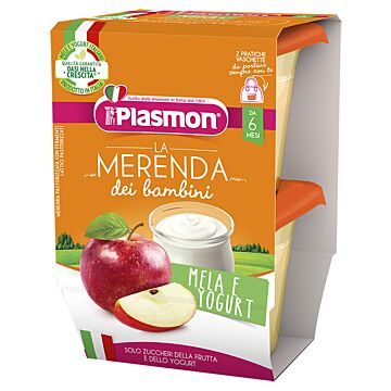 Plasmon la merenda dei bambini sapori di natura mela yogurt asettico 2 x 120 g - 