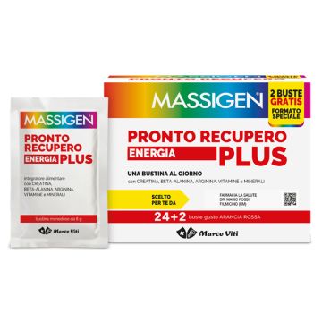 Massigen pronto recupero energia plus 24 bustine + 2 bustine - 