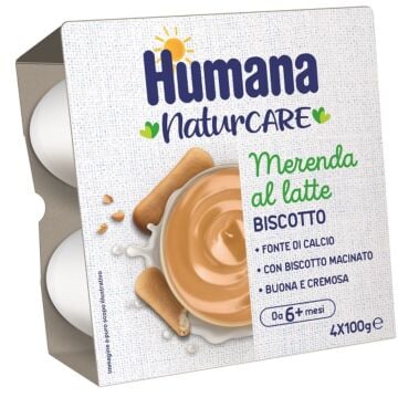 Humana merenda latte biscotto 4 pezzi da 100 g - 