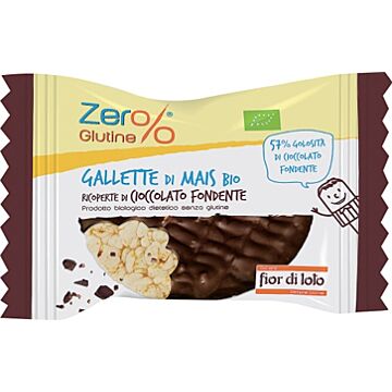 Zer% glutine gallette mais ricoperte cioccolato fondente bio 32 g - 