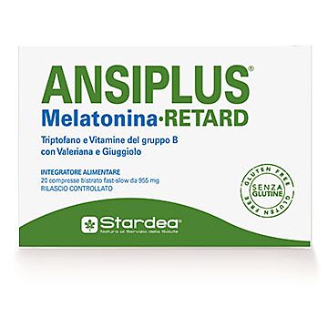 Ansiplus retard melatonina 20 compresse bistrato fast slow 955 mg - 