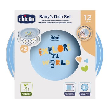 Chicco piatto fondo e piano 12 mesi+ azzurro/verde - 