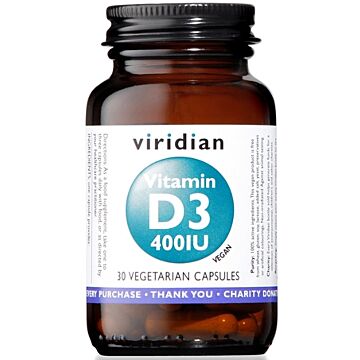 Viridian vitamin d3 400iu 30cps - 
