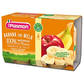 Plasmon omogeneizzato banana/mela 2 x 104 g - 