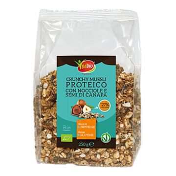 Vivibio crunchy proteico con nocciole e semi di canapa 250 g - 