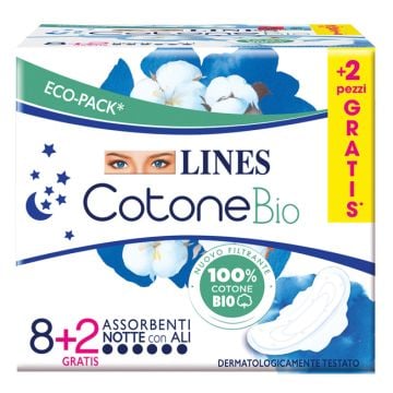 Lines cotone bio ultra notte 10pezzi - 