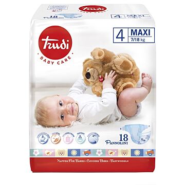 Trudi baby care pannolino bambini maxi 7/18 kg 18 pezzi - 