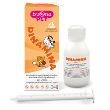Dinamina cani gatti flacone con siringa dosatrice in pasta 60 g buonapet - 