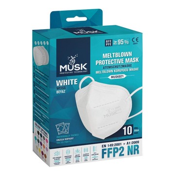Musk mascherina ffp2 white10pz