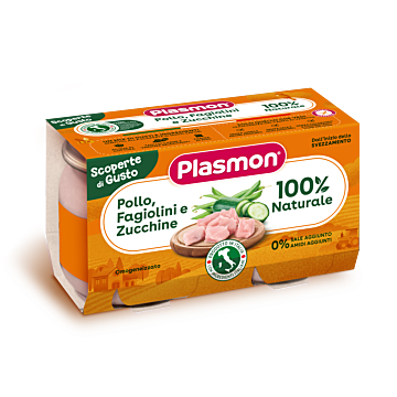 Plasmon omogeneizzati pollo fagiolini zucchine 2 pezzi da 120 g - 