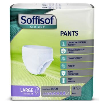 Pannolone soffisof air dry pants maxi large 8 pezzi - 
