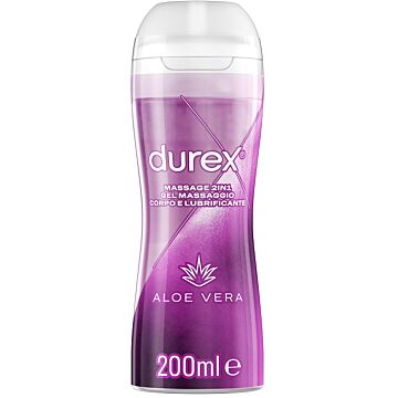 Durex massage 2 in 1 gel massaggio corpo e lubrificante aloe vera 200 ml - 