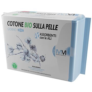 Munus medical assorbente giorno con ali cotone bio sulla pelle 245 mm 10 pezzi - 