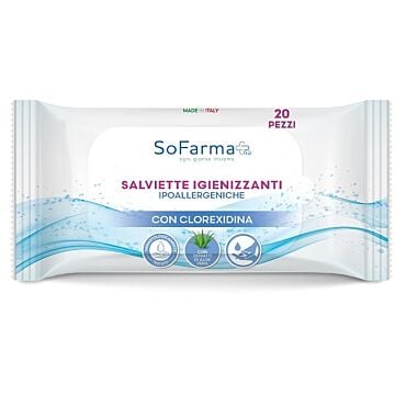 Salviettine igienizzanti pocket clorexidina 20 pezzi sofarmapiu' - 