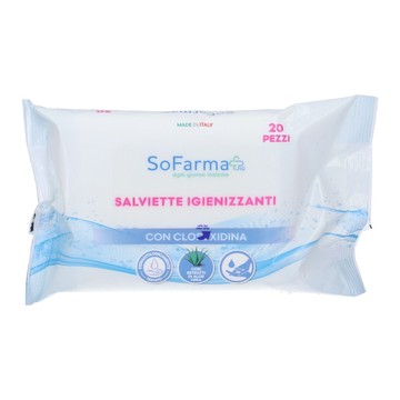 Salviettine igienizzanti pocket clorexidina 20 pezzi sofarmapiu' - 